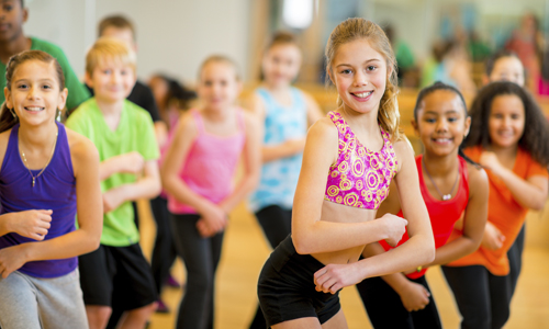 Girls dance class